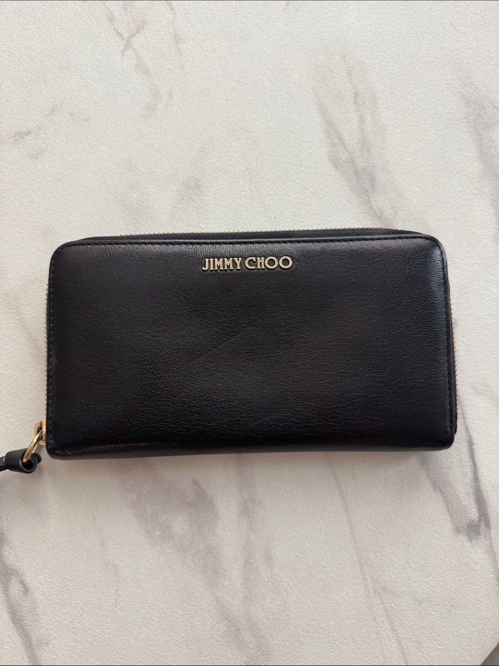 Jimmy Choo Zip Around Wallet in Black Leather - Amazing Condition!